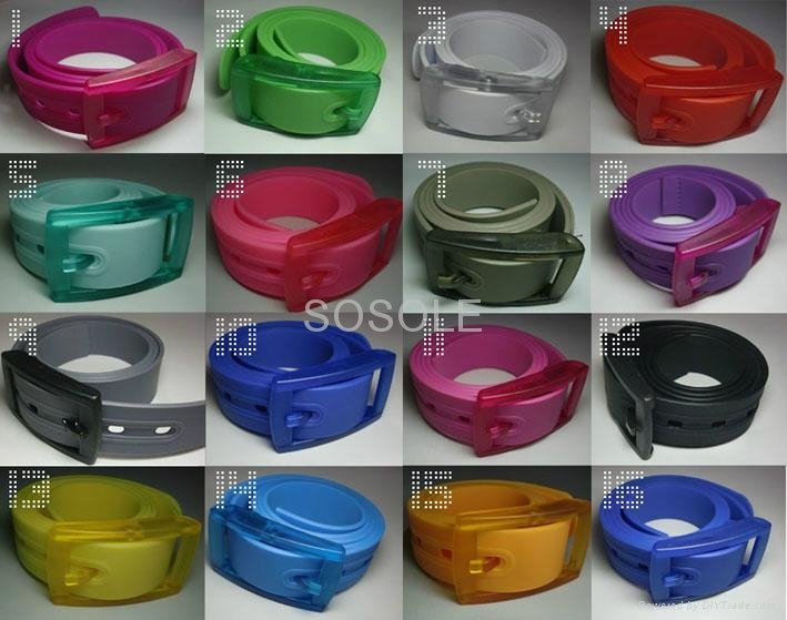 Fashion colorful latest silicone rubber belt with gift box  2
