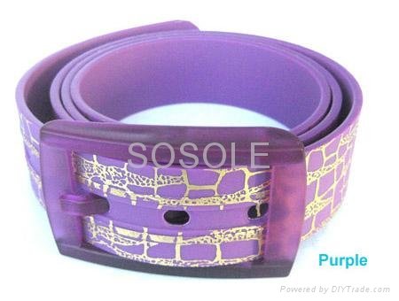 Fashion colorful latest silicone rubber belt with gift box  4