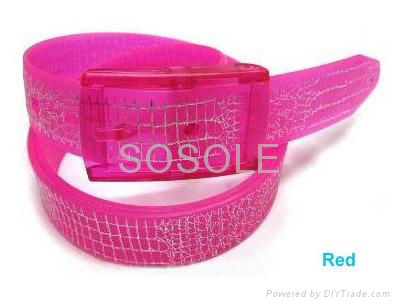 Fashion colorful latest silicone rubber belt with gift box  5