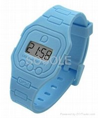 Fashion design silicone OPS watch with digital movement