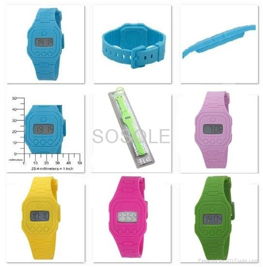 Fashion design silicone OPS watch with digital movement 2