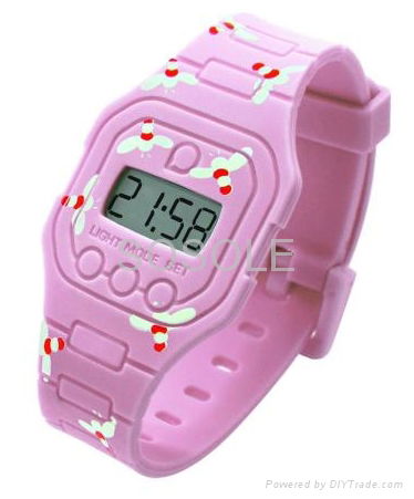 Fashion design silicone OPS watch with digital movement 3