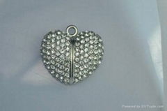 Heart shape diamond usb disk