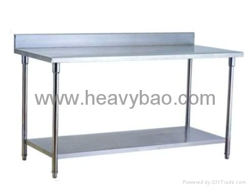Two-tier Stainless Steel Workbench with splashback