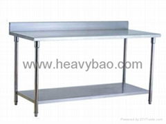 Two-tier Stainless Steel Workbench with splashback