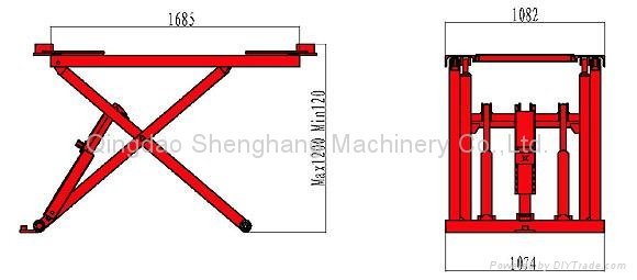 Movable scissor car lift QDSH-S2010 2000KGS 4