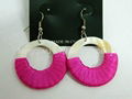 Thread wraped Shell Drop circle earring  color 1