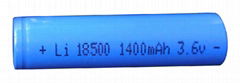 ICR18500-1400mAh Li-ion Rechargeable Battery with 3.7V Voltage and 1400mAh