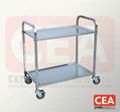 Stainless Steel Round Corner 2-Tier Trolley 1