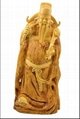 Boxwood hand carved Three Longevity God Buddha Statue 2