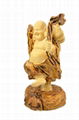 hand carved Boxwood Wealth Maitreya Buddha statue 5