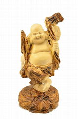 home decoration/chinese boxwood statue of Wealth Maitreya Buddha