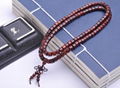 barrel beads/108*0.8cm hand carved India lobular rosewood rosary 3