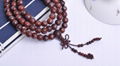 barrel beads/108*0.8cm hand carved India lobular rosewood rosary 5