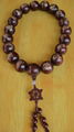 barrel beads hand carved India lobular rosewood rosary 1