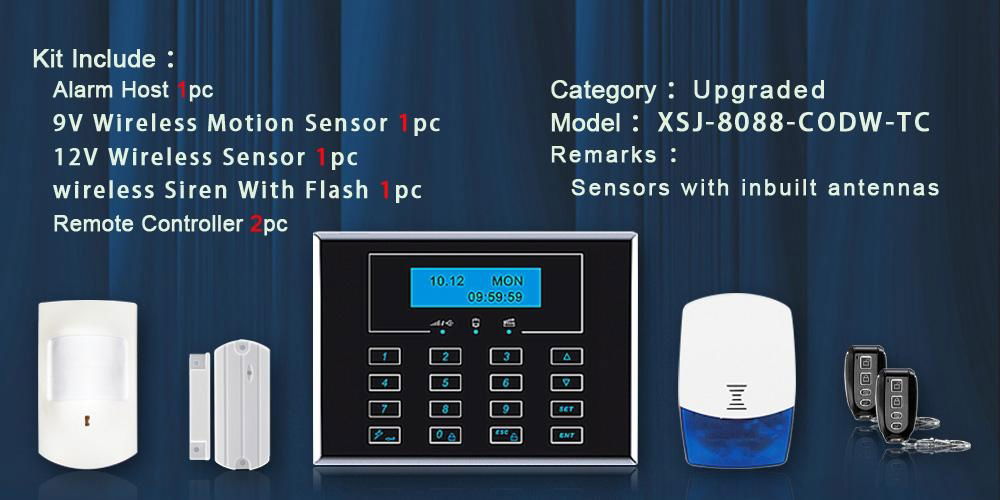 8 zones C-LCD Display PSTN Alarm  2