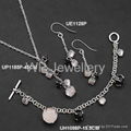 925 sterling silver jewelry set with rhodium plating