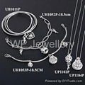 925 sterling silver jewelry set with rhodium plating