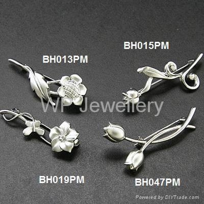 925 sterling silver brooches with rhodium plating