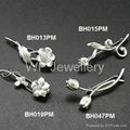 925 sterling silver brooches with rhodium plating