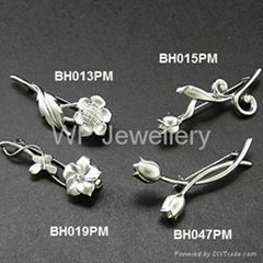 925 sterling silver brooches with rhodium plating