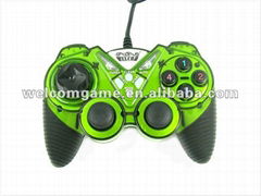  Fashionbal green wired PC USB game controller with vibration