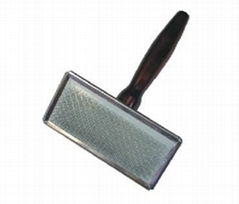 Pet slicker brushes with wooden handle