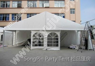 small party tent 10x21m with folding tables and chairs 2