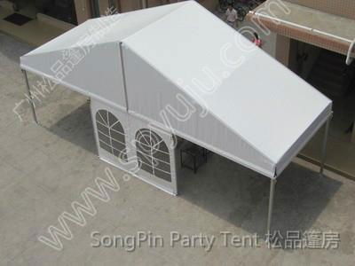 small party tent 10x21m with folding tables and chairs 3