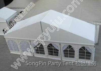 small party tent 10x21m with folding tables and chairs 4