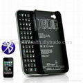 Wireless Rubberized Hard Shell Slider QWERTY Keyboard Case for iPhone 4