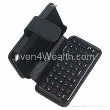 Bluetooth Mini Keyboard Case Wallet for Apple iPhone 4 / 4S 2