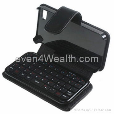 Bluetooth Mini Keyboard Case Wallet for Apple iPhone 4 / 4S 3