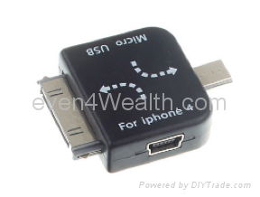 Apple All Series Devices Adapter Connector - Micro Usb Male / Mini Usb Female -  2