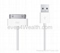 Apple All Series Devices 30-PIN USB Cable Male/Male - White 1