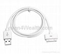 Apple All Series Devices 30-PIN USB Cable Male/Male - White 2