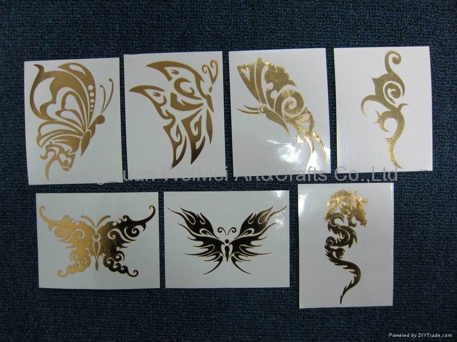 Gold Butterfly Temporary Body Art Tattoos 5