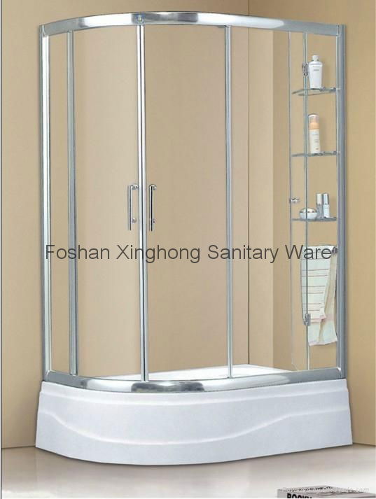 Knife type shower enclosure with 300mm acrylic shower tray