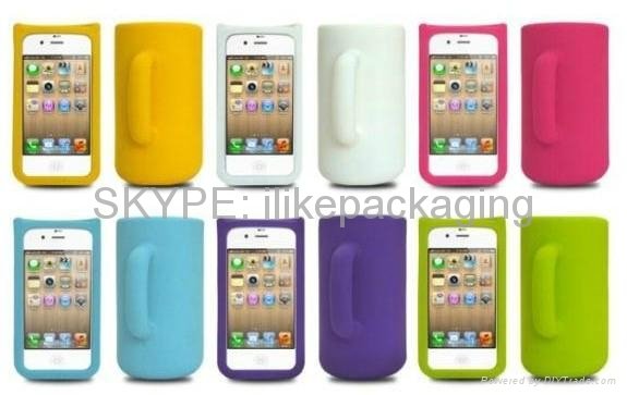 cup shape silicone case for iphone 4s 5