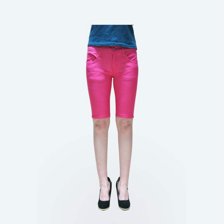 2012 new stlye hot sale pink cotton-made lady short jeans