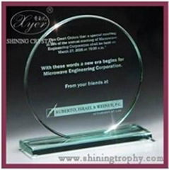 Wholesale Circle Jade Glass Award 