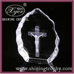 3D Laser Engraving Crystal Iceberg -Jesus &Cross 