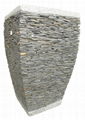 Stacked stone garden flower pot 1