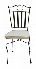 Powder coated wrought iron chair