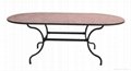 Wrought iron and ceramic mosaic oval dining table 1