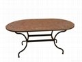 Wrought iron and ceramic mosaic oval dining table 3