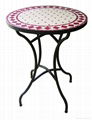 Wrought iron and ceramic mosaic round dining table