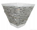 Stacked stone garden flower pot 5