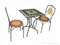 Wrought iron and ceramic mosaic dining