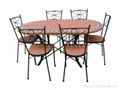 Wrought iron and ceramic mosaic dining table 3